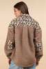 OVERSIZED LEOPARD PRINTED FLEECE JACKET