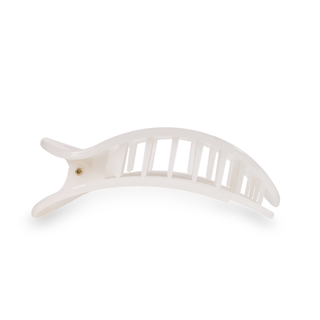 COCONUT WHITE SMALL FLAT ROUND CLIP