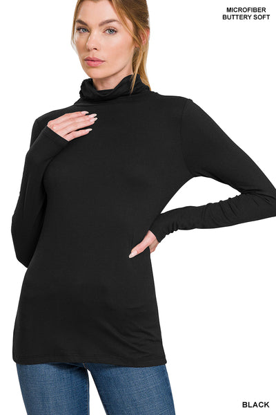 ZENANA PREMIUM MICROFIBER MOCK NECK TOP