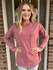 Very J Mineral Washed Long Sleeve Pocket Top