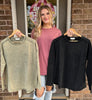 Very J Mineral Washed Long Sleeve Pocket Top