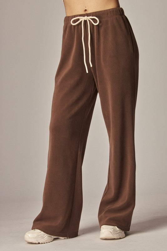 COZY FLEECE WIDE LEG PANT- 3 COLORS