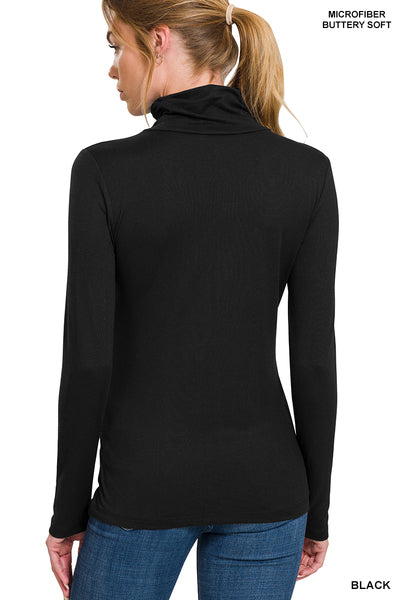 ZENANA PREMIUM MICROFIBER MOCK NECK TOP