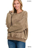 Zenana ACID WASH OVERSIZED FLEECE PULLOVER