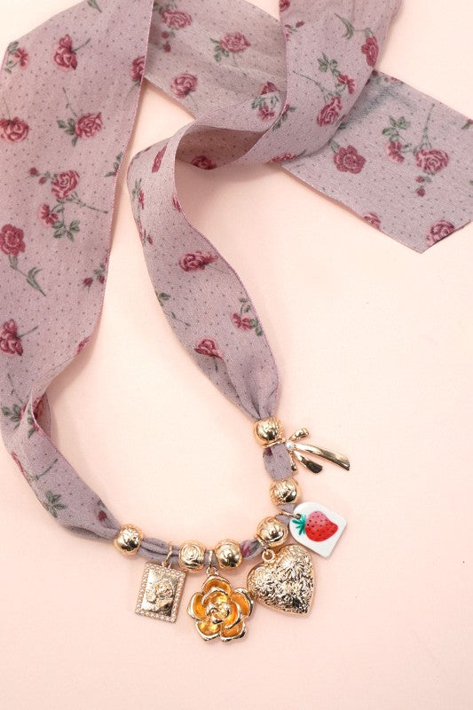 Scarf Multi Charm Necklace