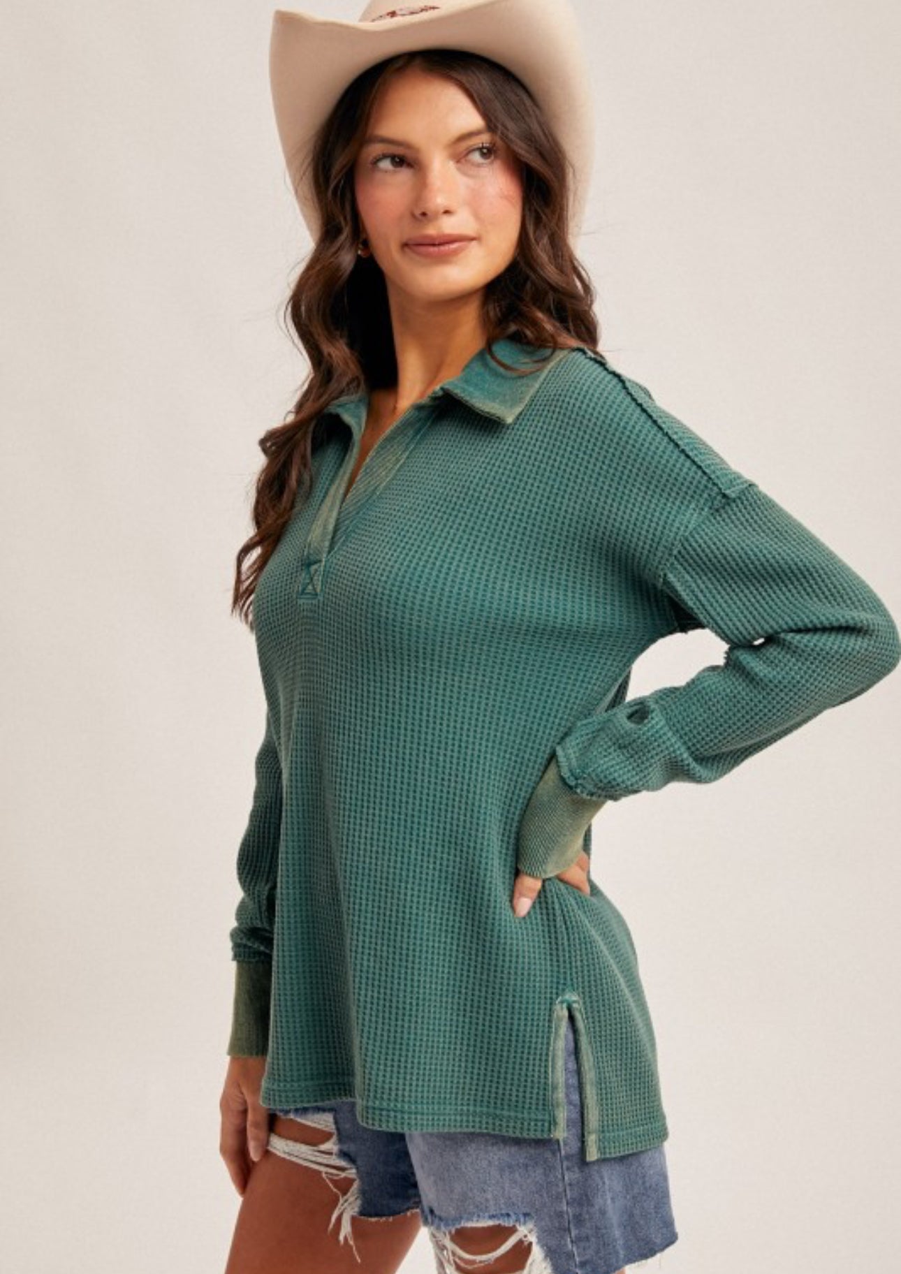 THERMAL WASHED OVERSIZED TOP