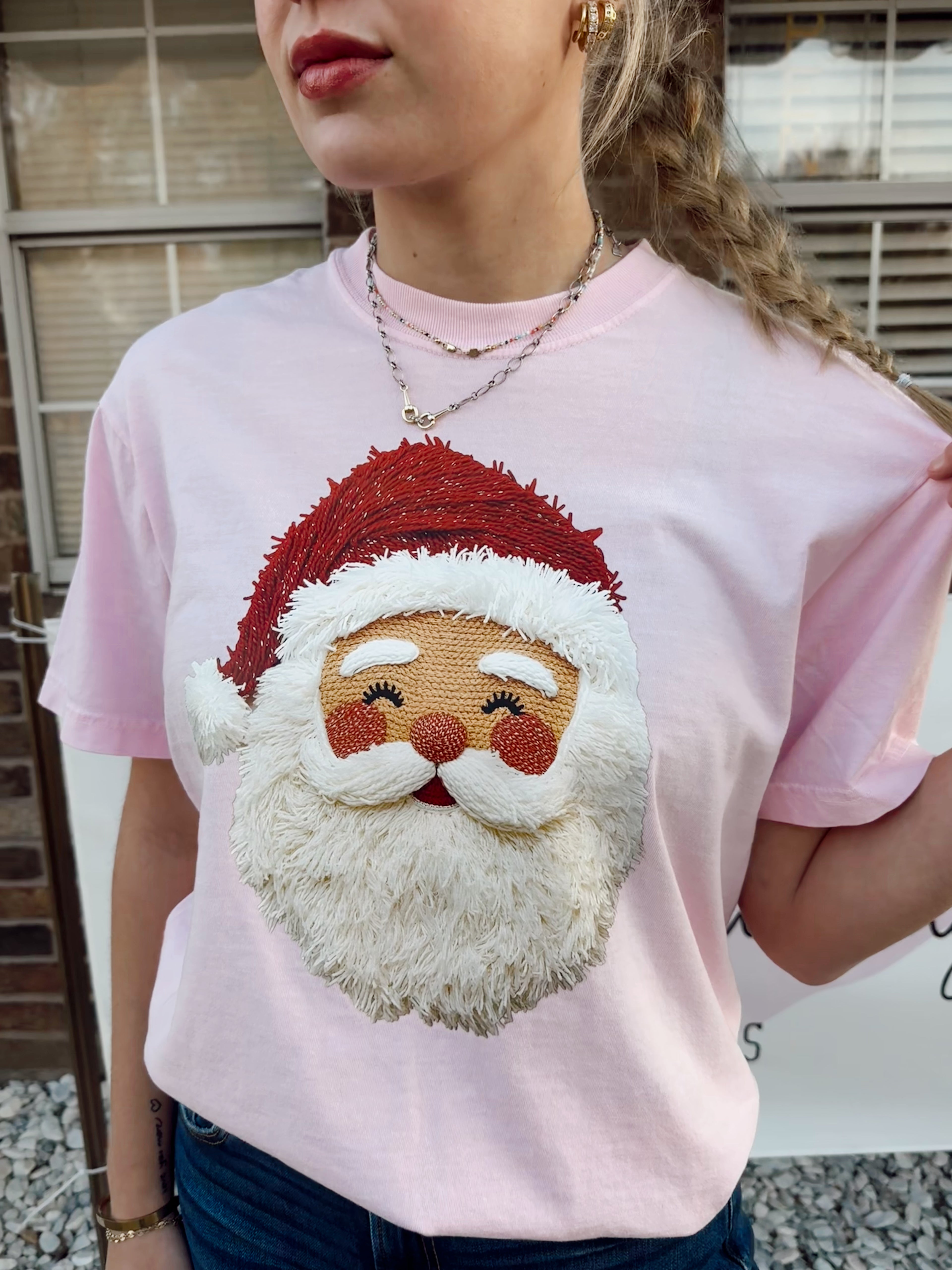 Fluffy Faux Yarn Santa