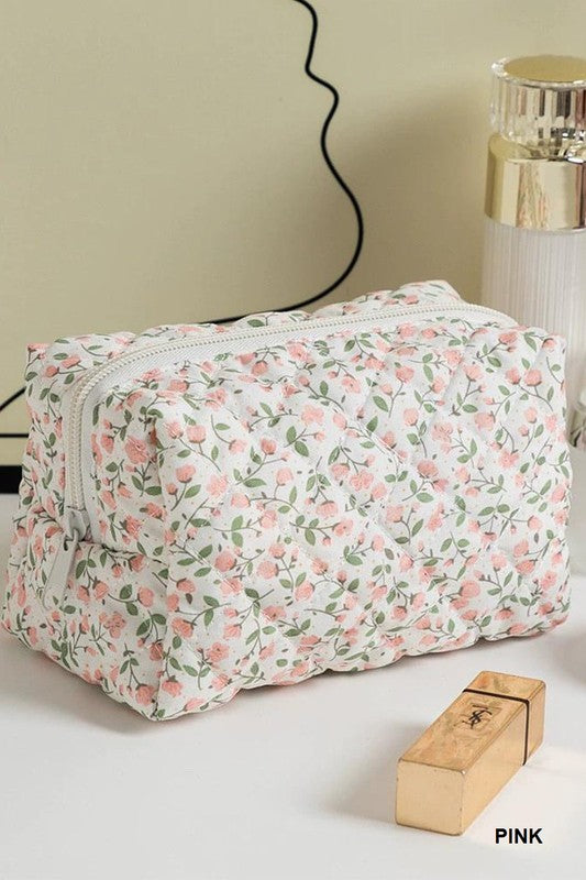 Quilted cosmetic bag