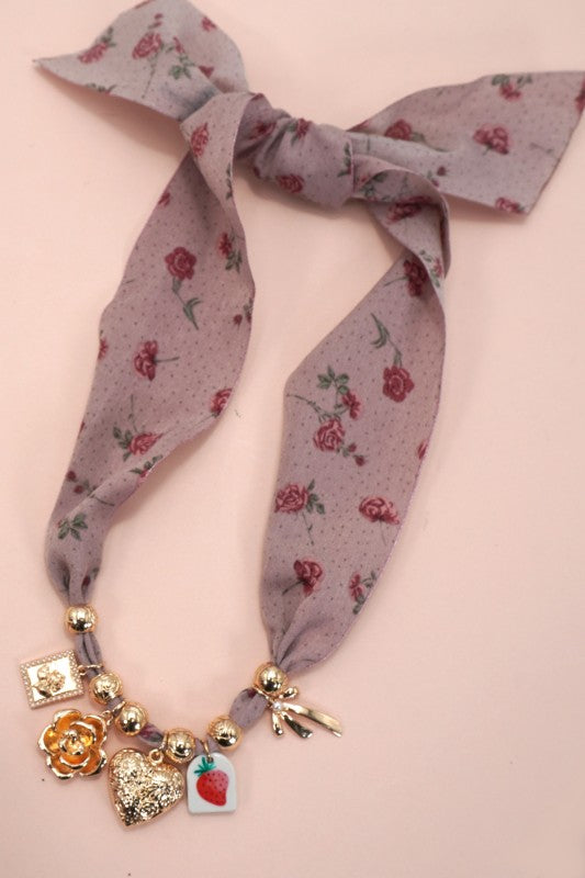 Scarf Multi Charm Necklace