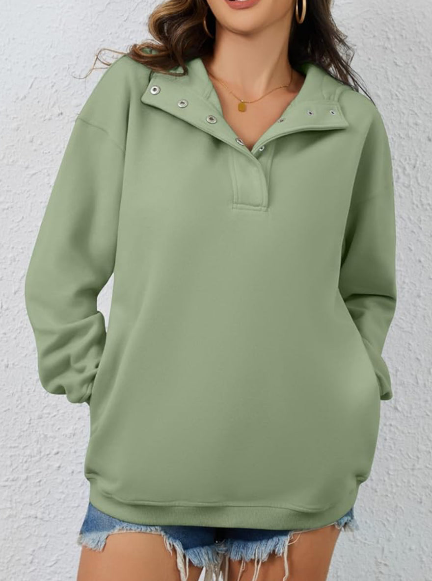 Quarter Snap Hooded Sweatshirt