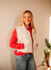 Side Bow Tie Front Zipper Crop Puffer Vest