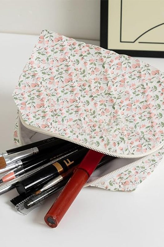 Quilted cosmetic bag