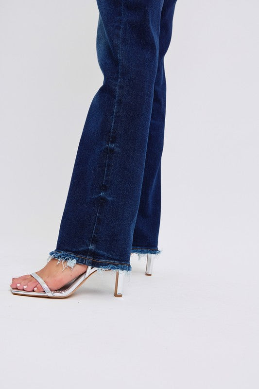 JUDY BLUE MID-RISE STRAIGHT FIT JEANS