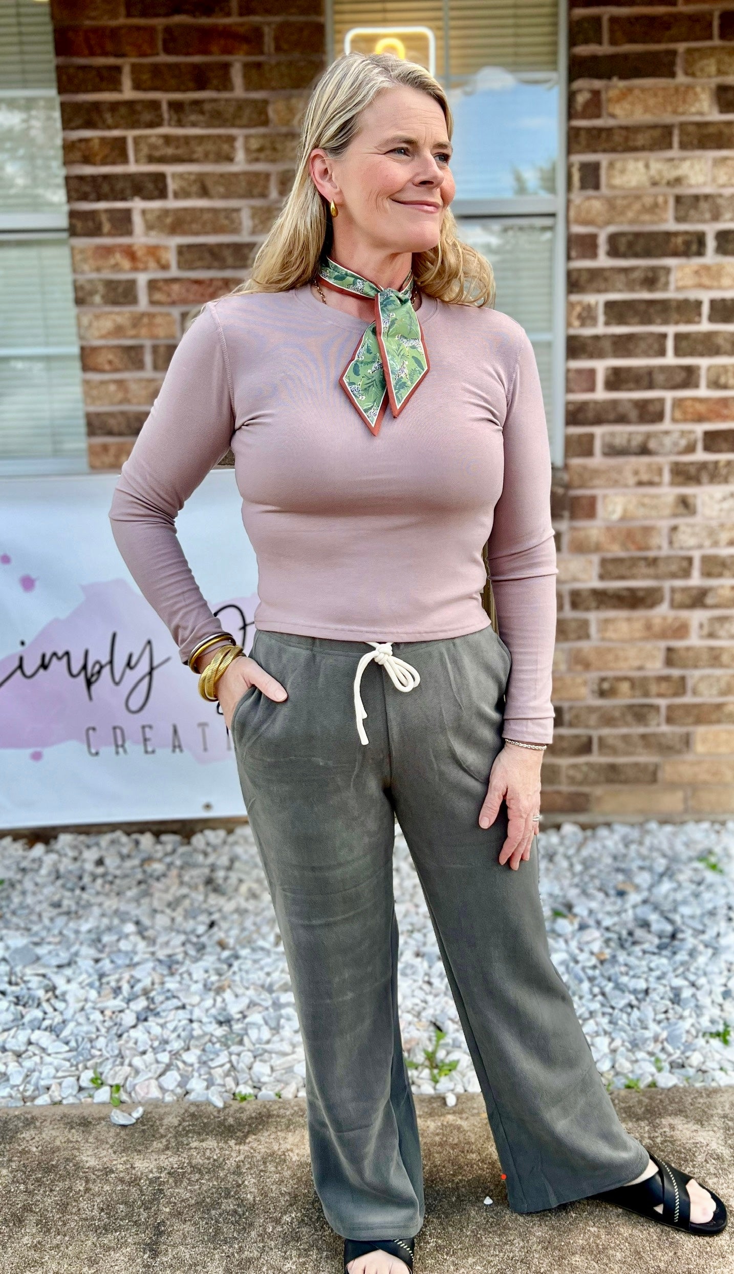 FINE RIBBED CREW NECK LONG SLEEVE TOP 3 COLORS
