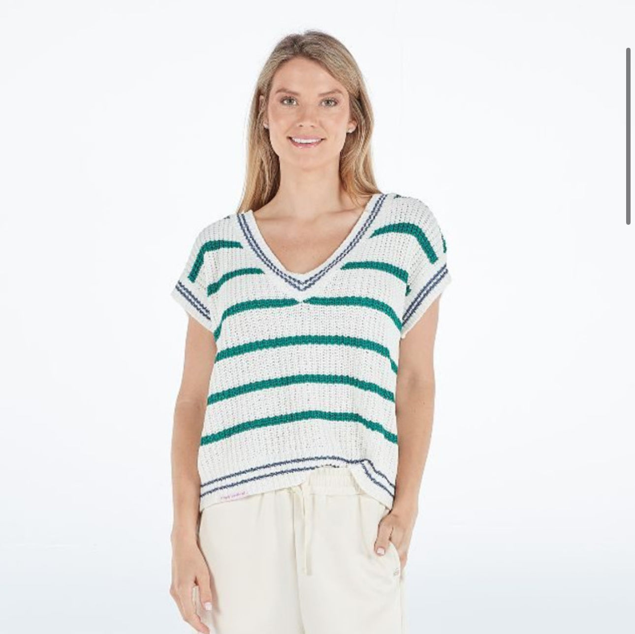 SIMPLY SOUTHERN GREEN STRIPED TOP