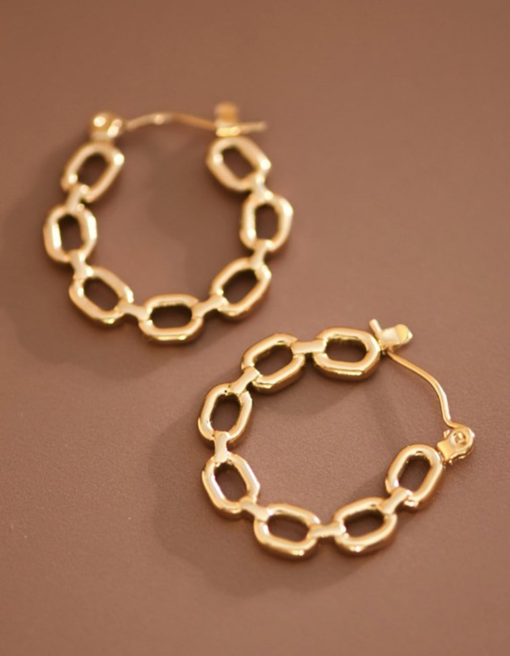 18K NON-TARNISH CHAIN HOOPS