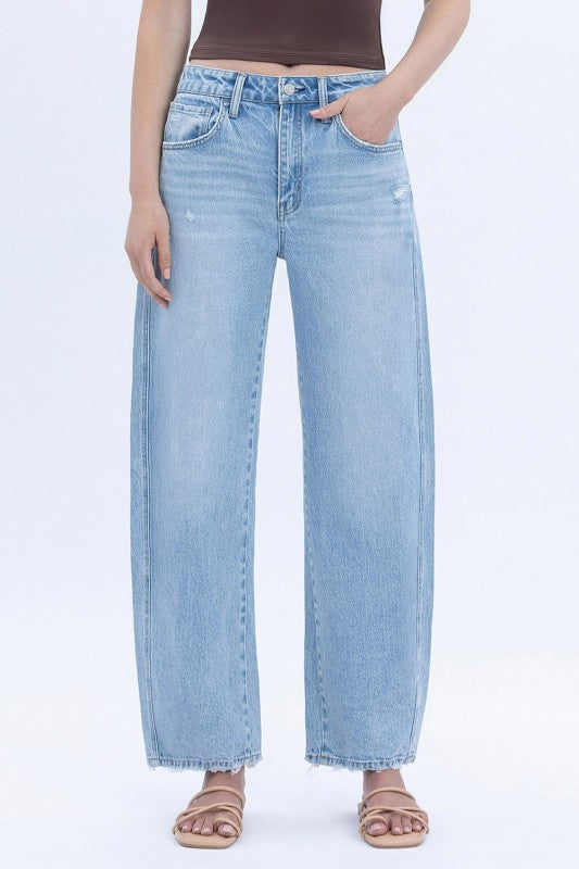 Super High Rise Crop Barrel Jeans