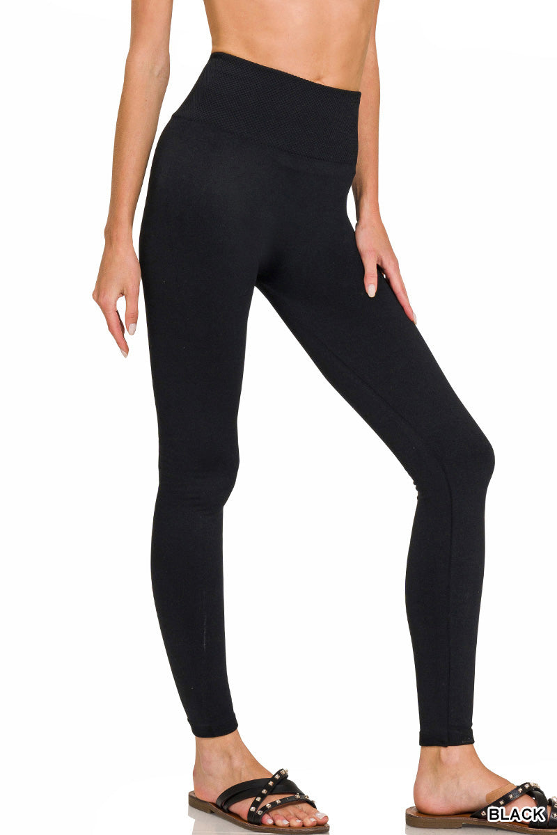 Zenana High waist diamond shape band fleece leggings