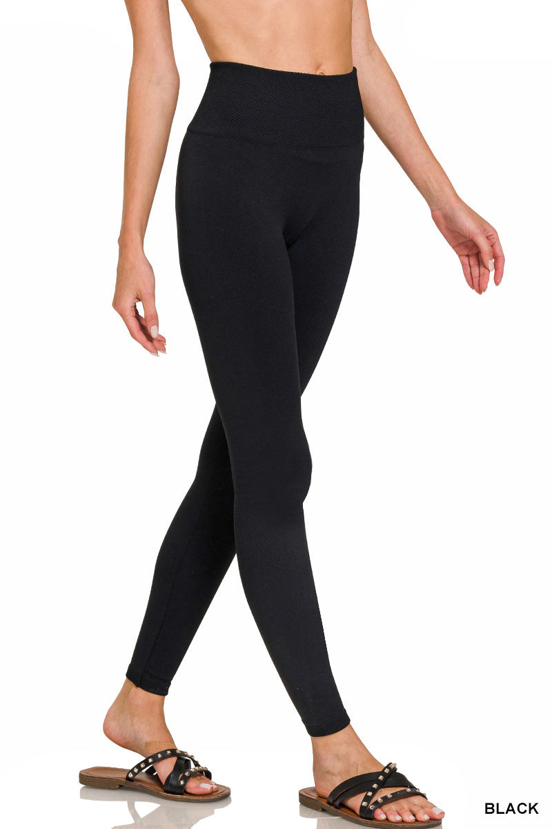 Zenana High waist diamond shape band fleece leggings