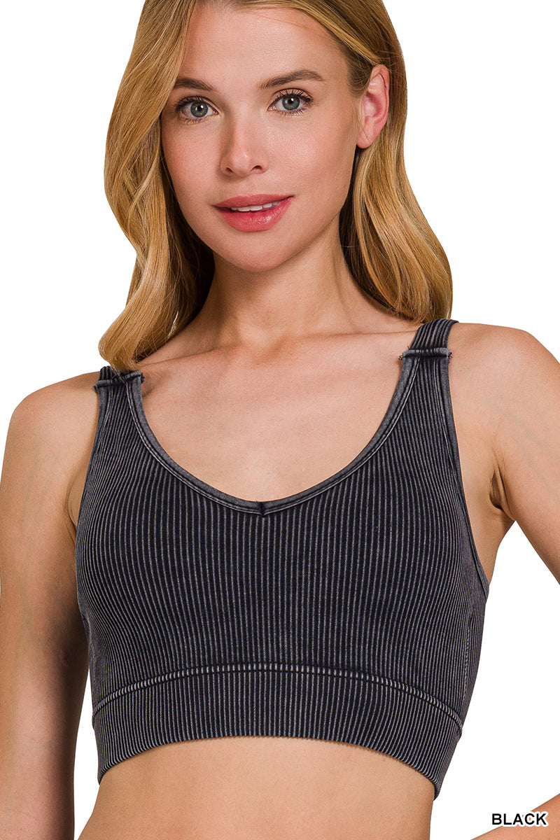 ZENANA RIBBED SEAMLESS PADDED TANK TOP