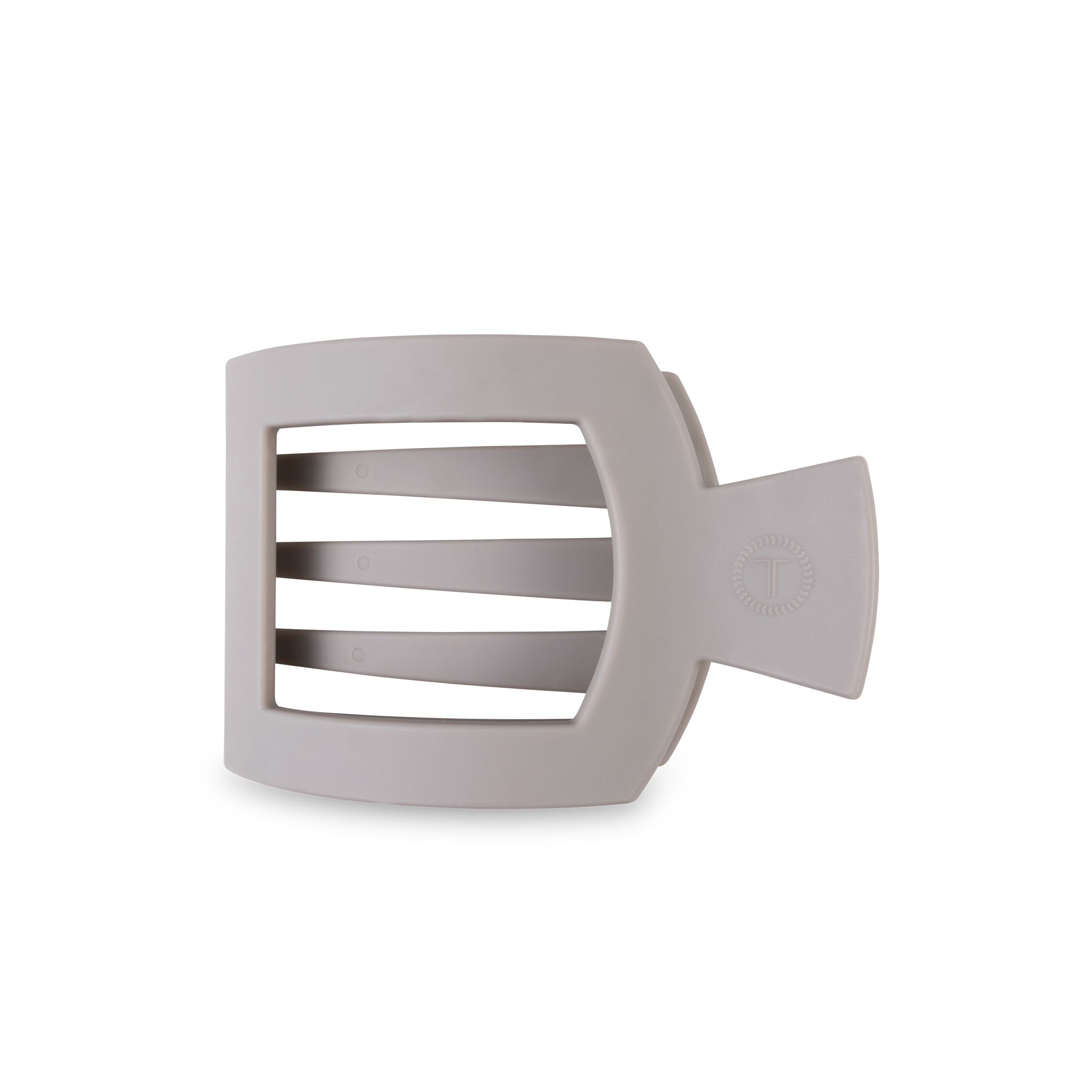 Square Flat Hair Clip | Med. | Silver Flames