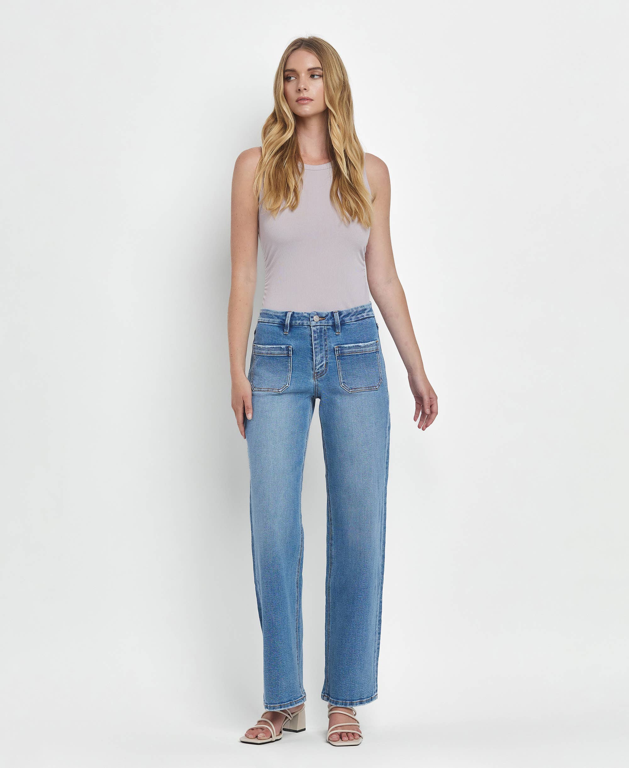 LOVERVET HIGH RISE WIDE LEG JEANS