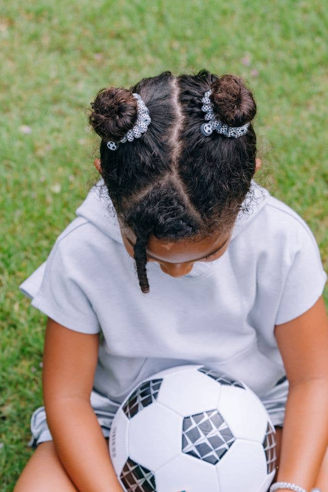 Soccer - Large Spiral Hair Coils, Hair Ties, 3-pack