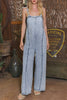 Fall Clothing Light Wash Frayed Exposed Seam Denim Overall