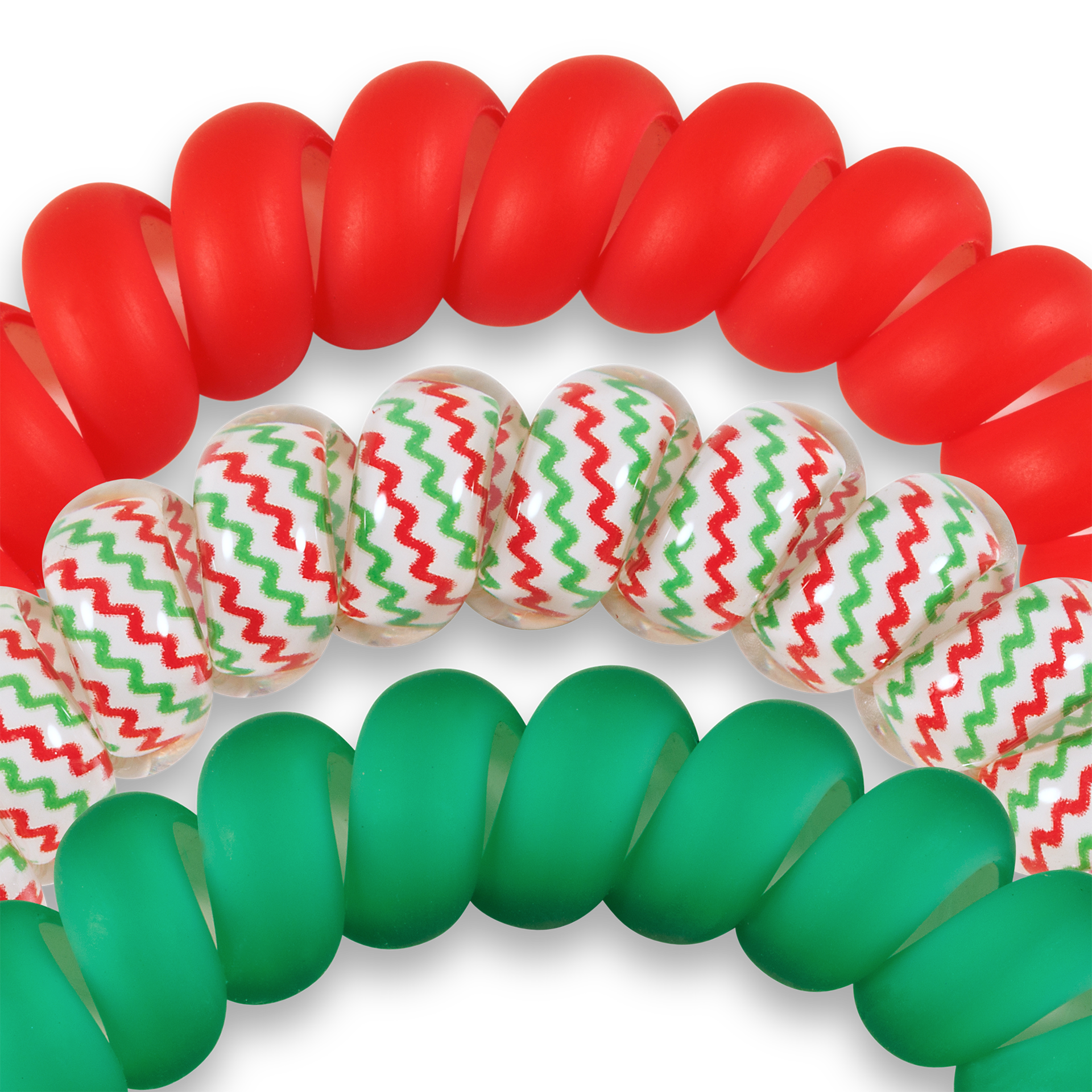 Sprial Hair Coils | Large | Santa Baby Hair Ties