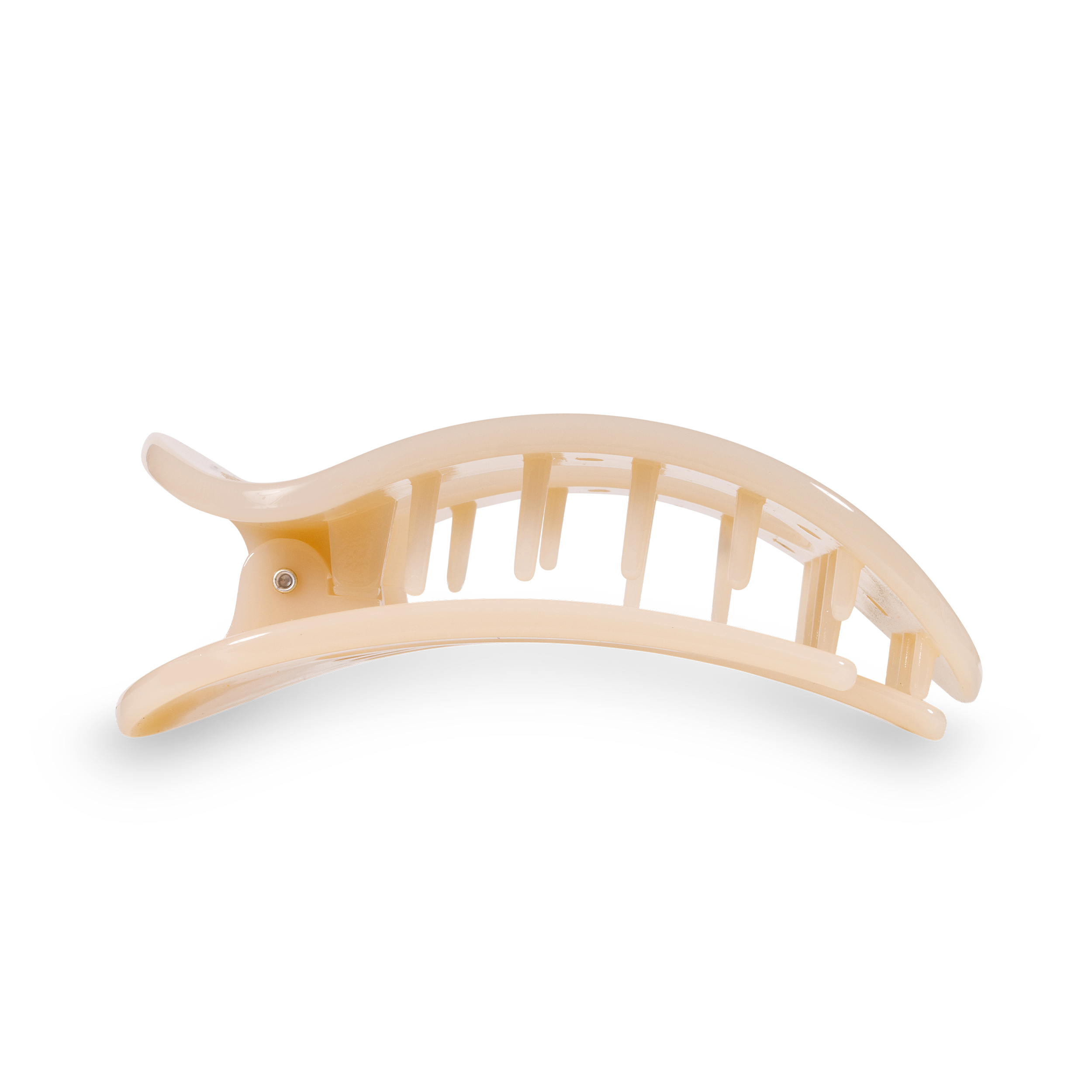 Almond Beige Medium Flat Round Clip