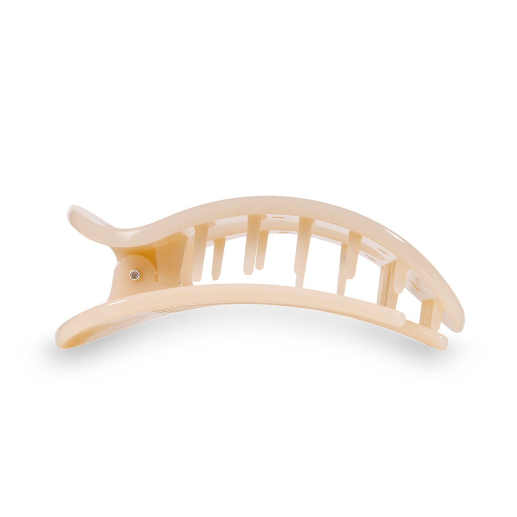 ALMOND BEIGE MEDIUM FLAT ROUND CLIP