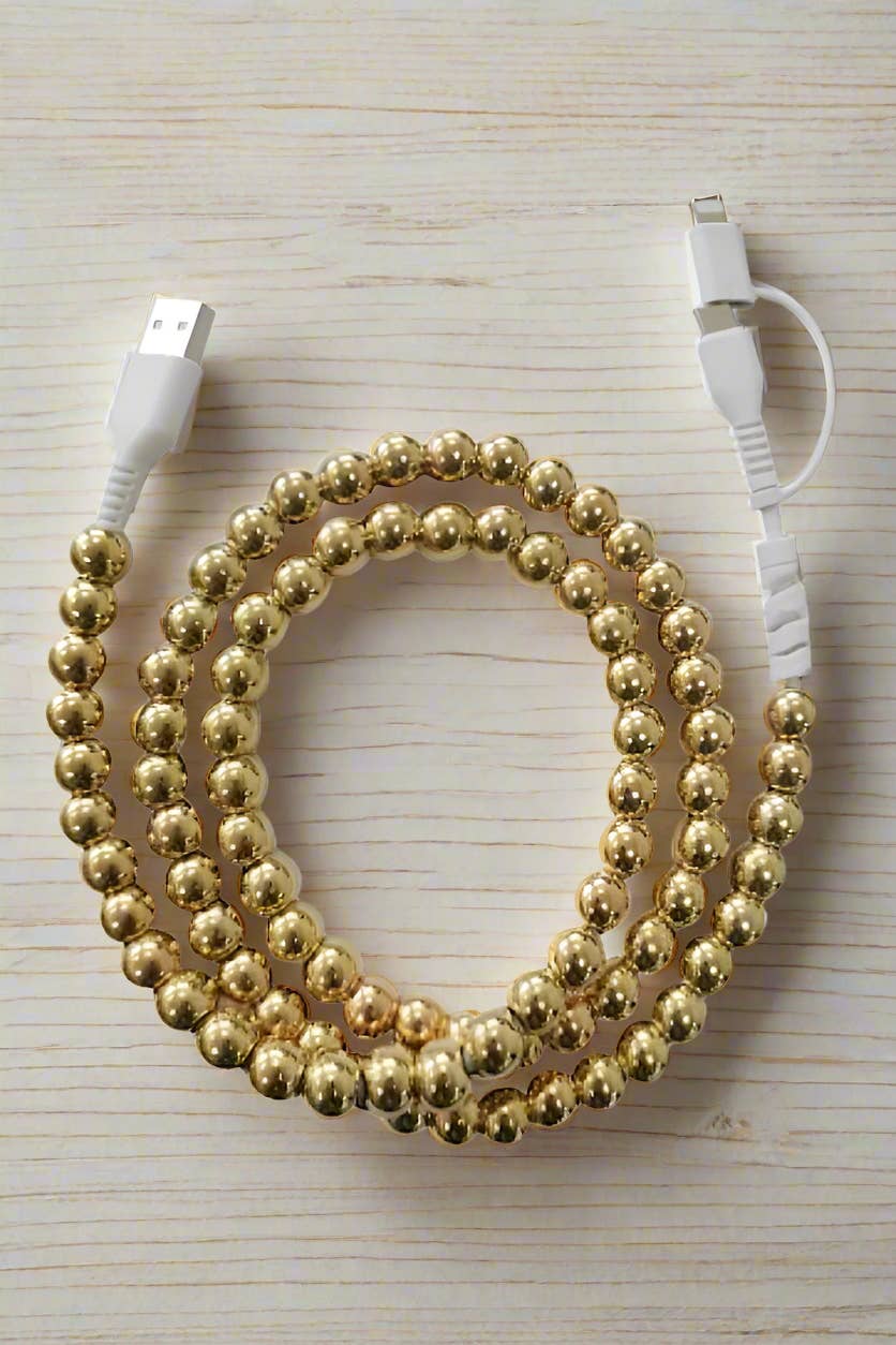 GOLD BEADED PHONE CHARGER