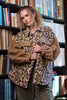 OVERSIZED LEOPARD PRINTED FLEECE JACKET