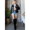 LEOPARD SPLICING DENIM JACKET