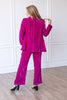 Raspberry Rendezvous Velvet Wide Leg Pants