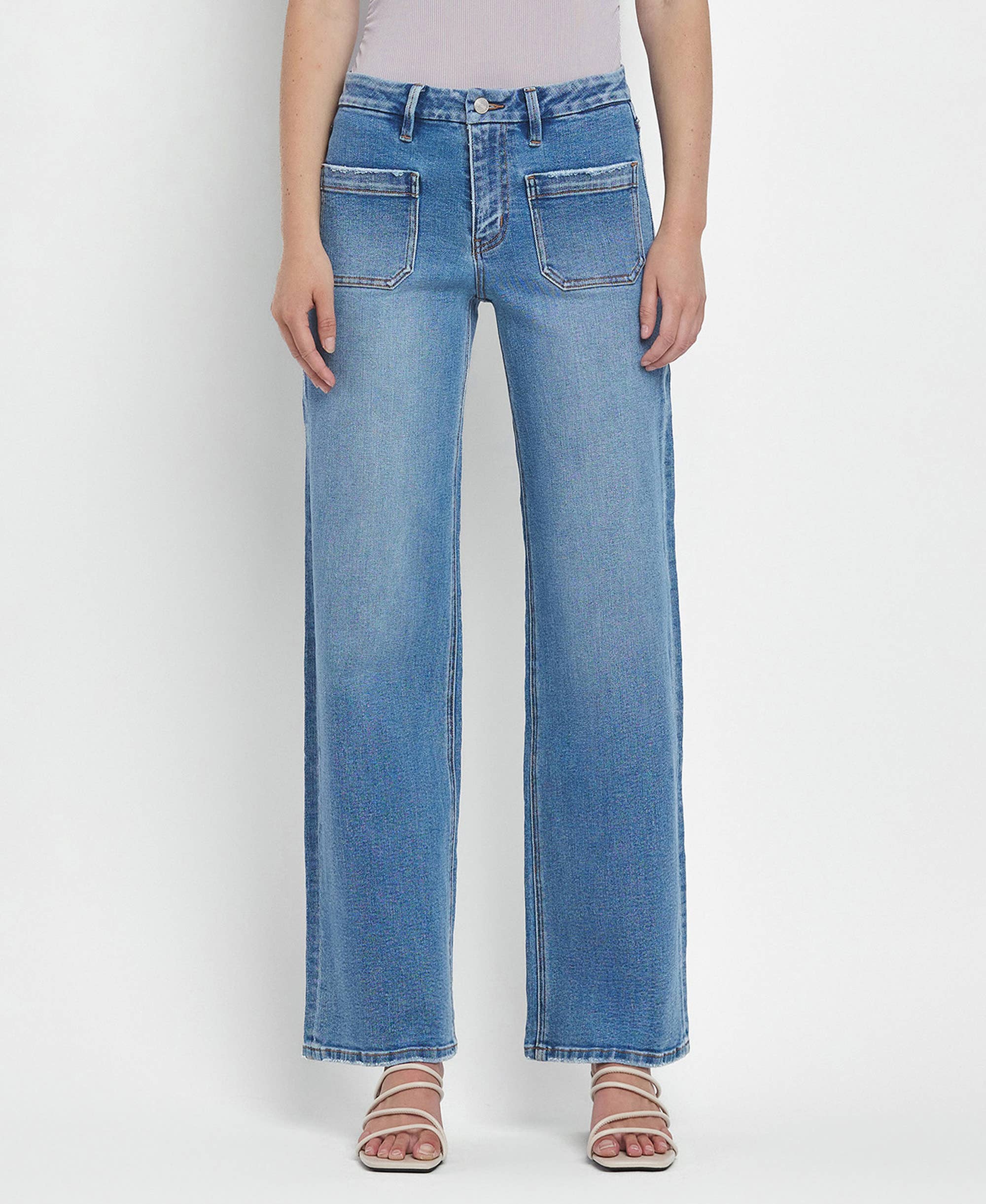 LOVERVET HIGH RISE WIDE LEG JEANS