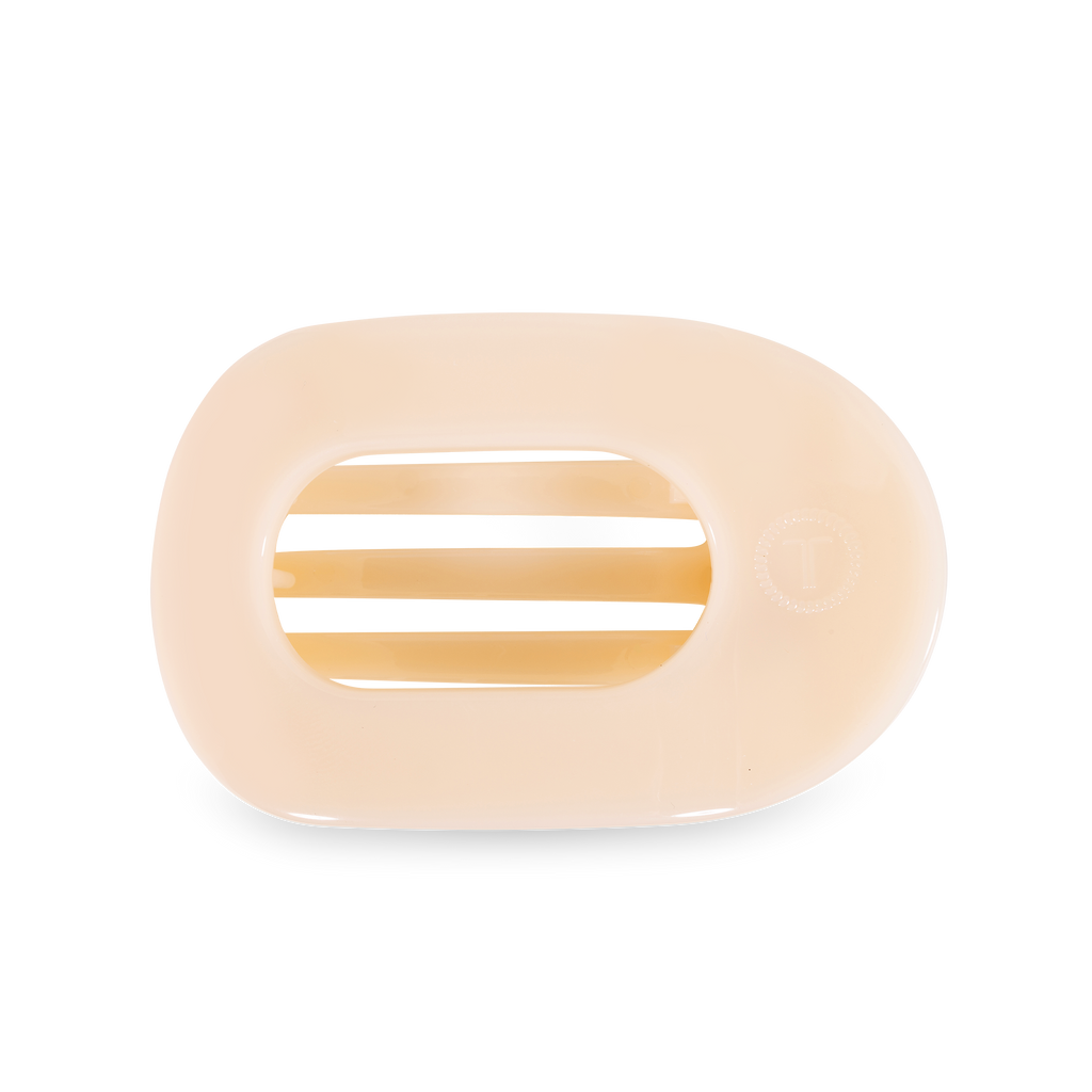 ALMOND BEIGE MEDIUM FLAT ROUND CLIP