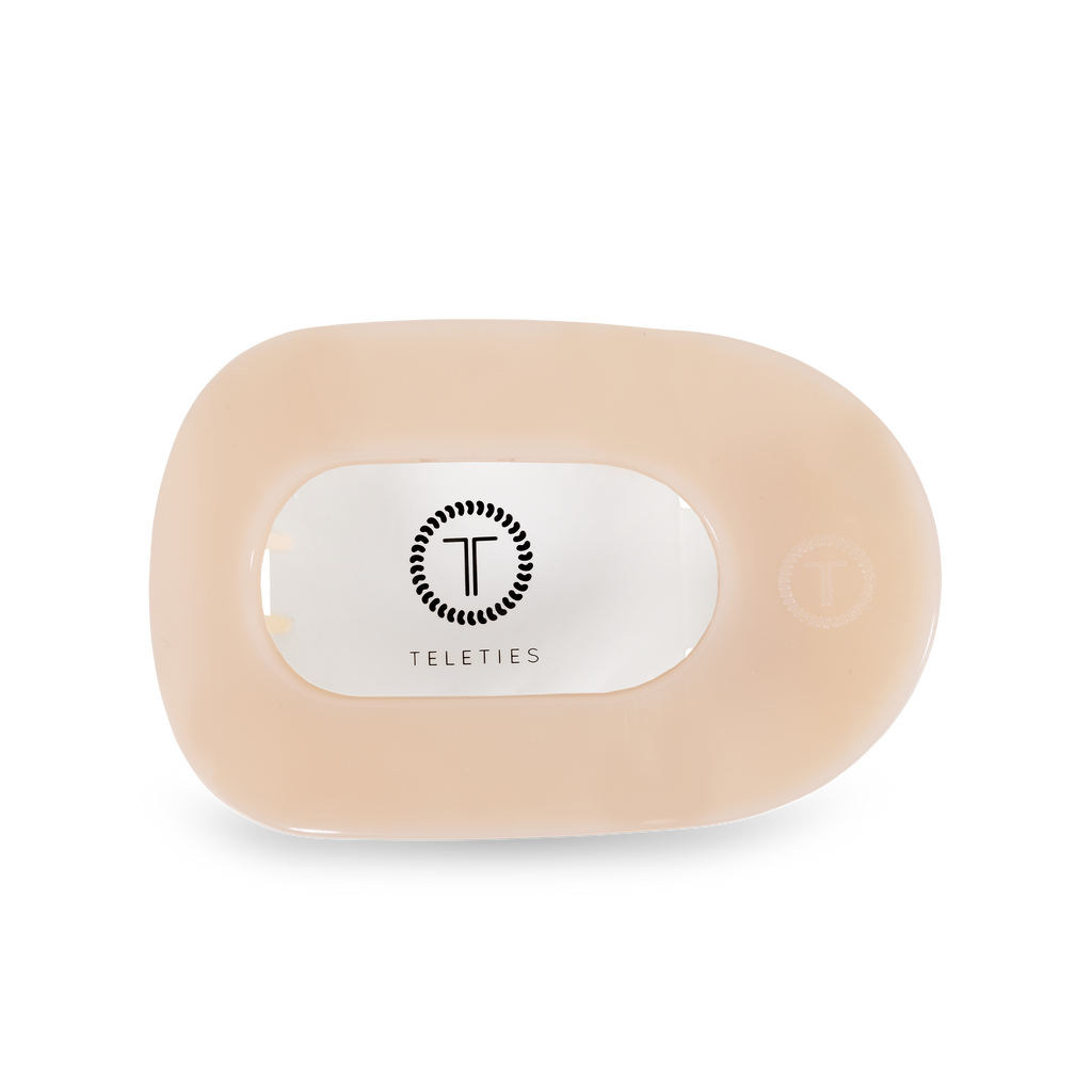 ALMOND BEIGE MEDIUM FLAT ROUND CLIP