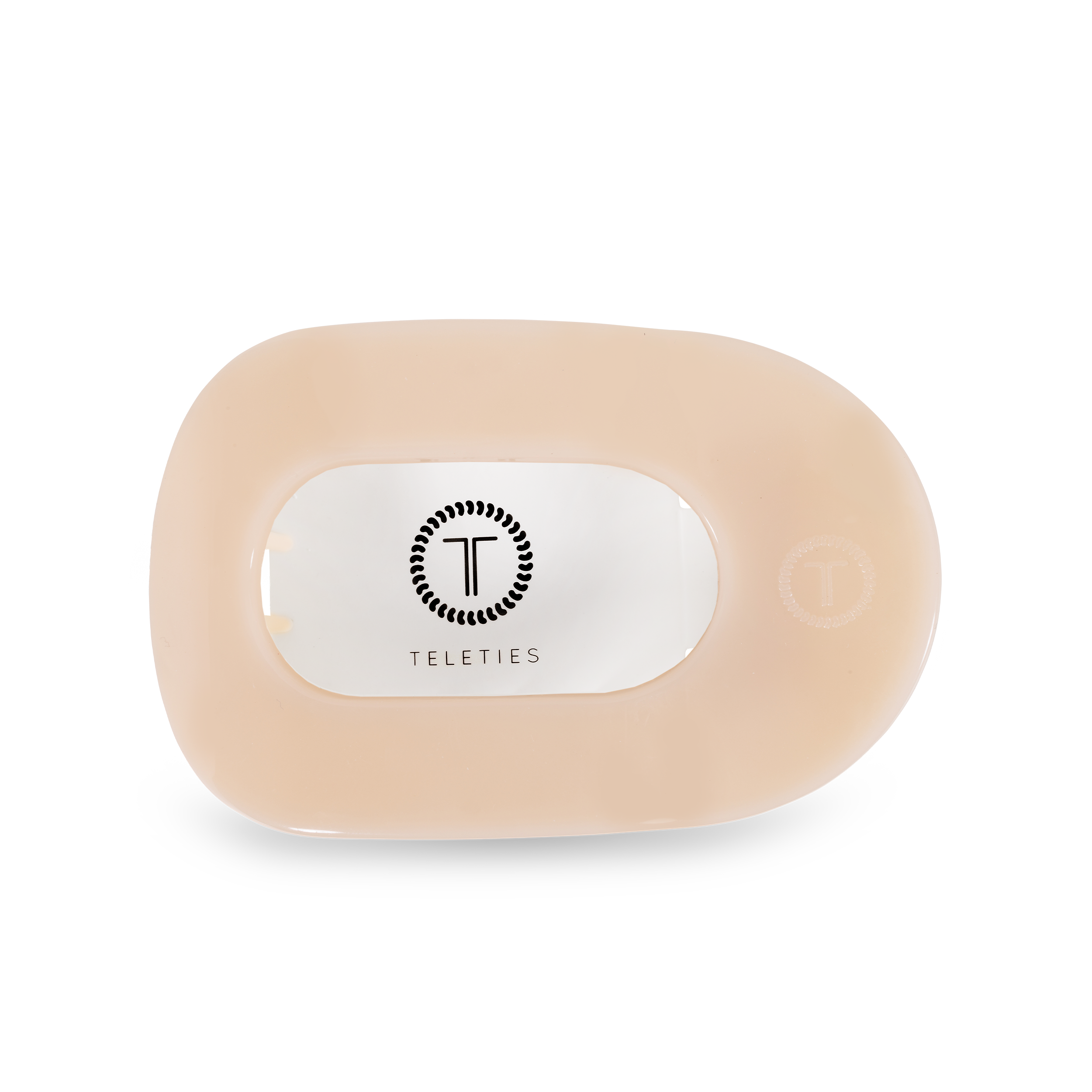 ALMOND BEIGE MEDIUM FLAT ROUND CLIP