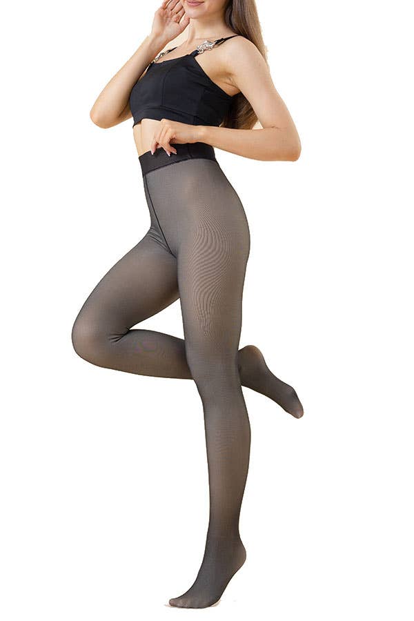 Winter warm fleece tights with sculpting butt tight