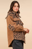 OVERSIZED LEOPARD PRINTED FLEECE JACKET